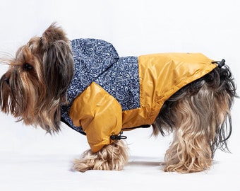 Dog Rain Jacket, Raincoat with Hoodie, Yellow Raincoat, Large Dog Coat, Dog Rain Jacket, Size XL, Dog Outfits