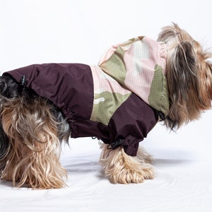 Dog raincoat, Waterproof Jacket, Dog Clothing, Waterproof Rain Jacket, Camouflage Rain Jacket, Water Repellent Jacket, Hooded Raincoat zdjęcie 2