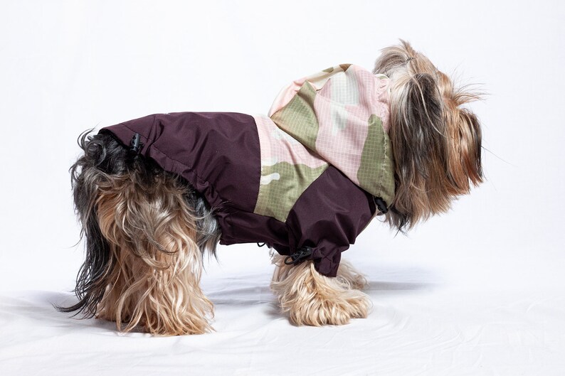 Dog raincoat, Waterproof Jacket, Dog Clothing, Waterproof Rain Jacket, Camouflage Rain Jacket, Water Repellent Jacket, Hooded Raincoat zdjęcie 2