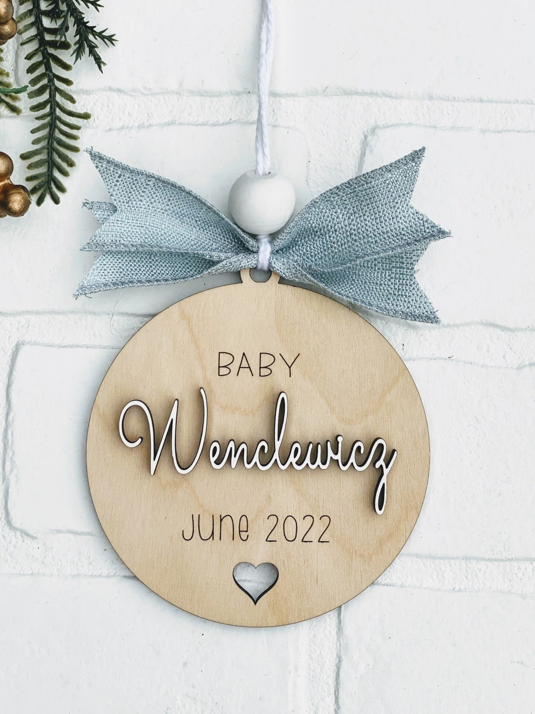 Gender Reveal Ornament Baby Announcement Ornament Etsy
