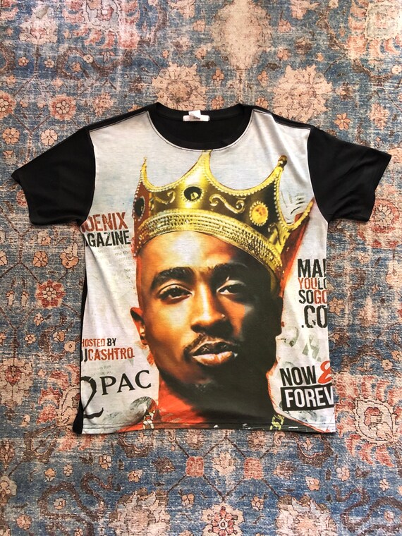 Tupac Shakur Crown Vintage Distressed T-Shirt