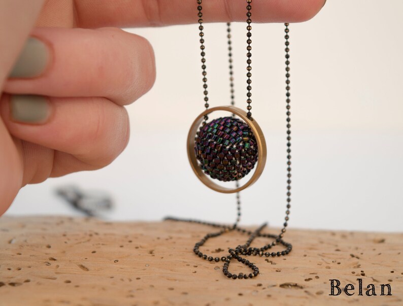 Beaded Ball Necklaceseed Bead Necklace Minimalist Necklace Etsy