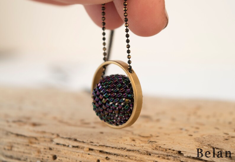 Beaded Ball Necklaceseed Bead Necklace Minimalist Necklace Etsy