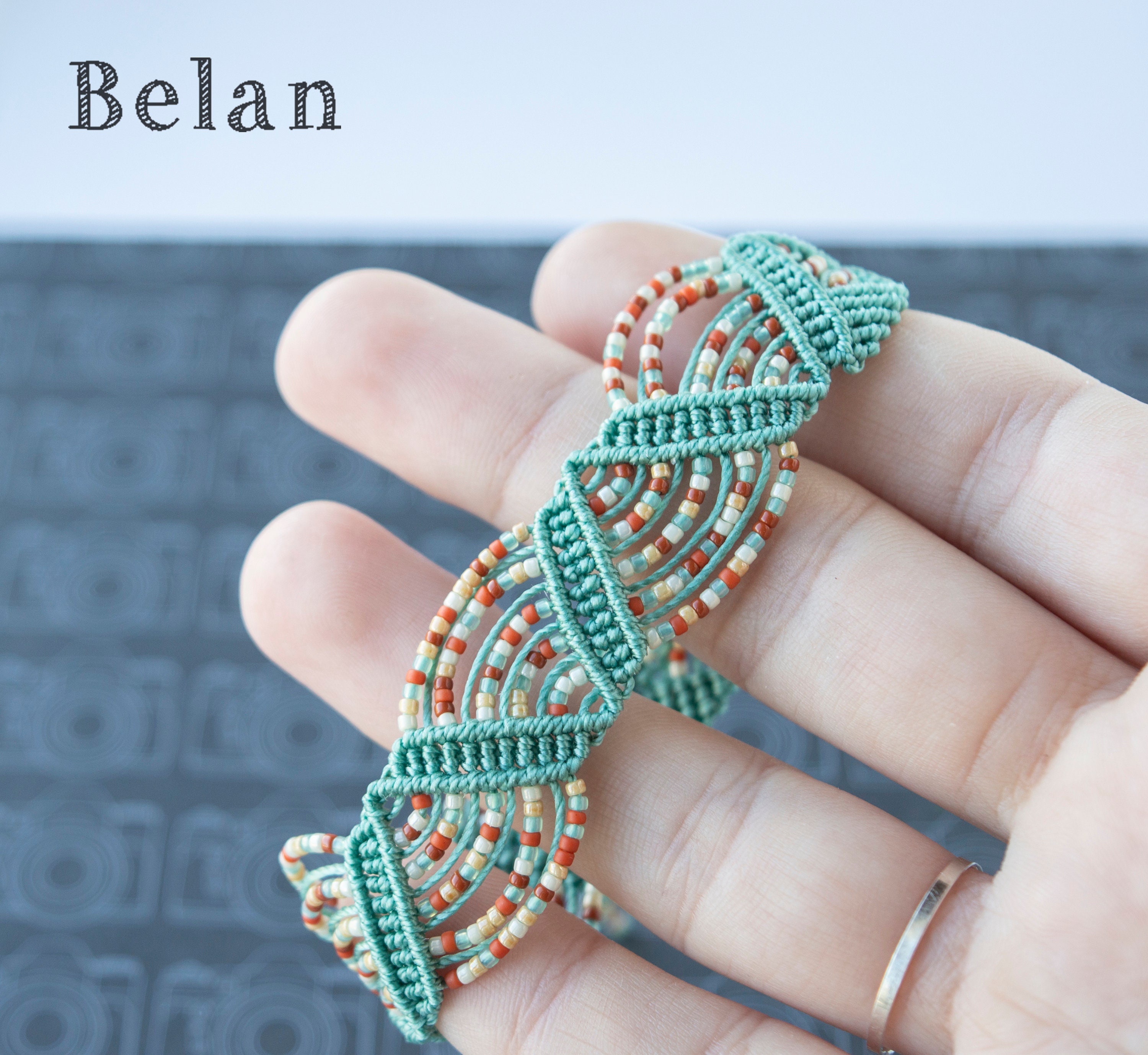 Elegant Macrame Seed Bead Bracelet, Friendship Bracelet, Macrame ...