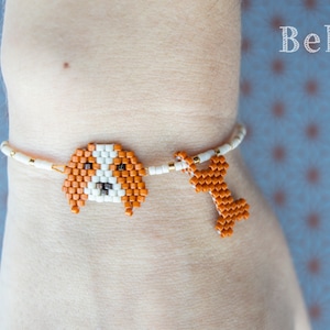 Cavalier King Charles Spaniel Hund Bettelarmband, Hundeknochen Armband, Love Hundearmband, Kawaii Armband,Perlenarmband,Verstellbares Armband