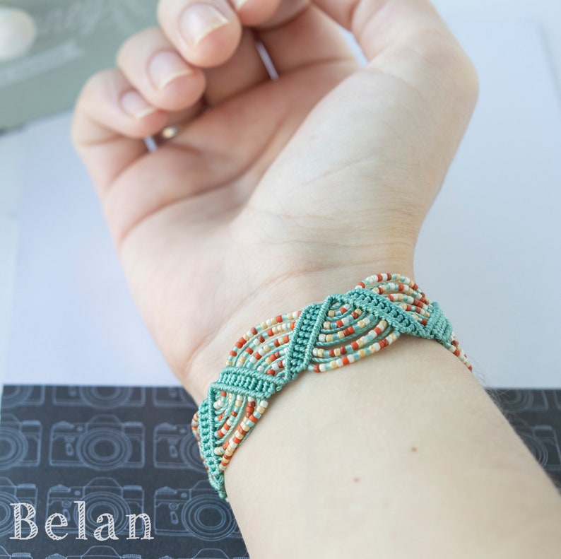 Elegant Macrame Seed Bead Bracelet, Friendship Bracelet, Macrame ...