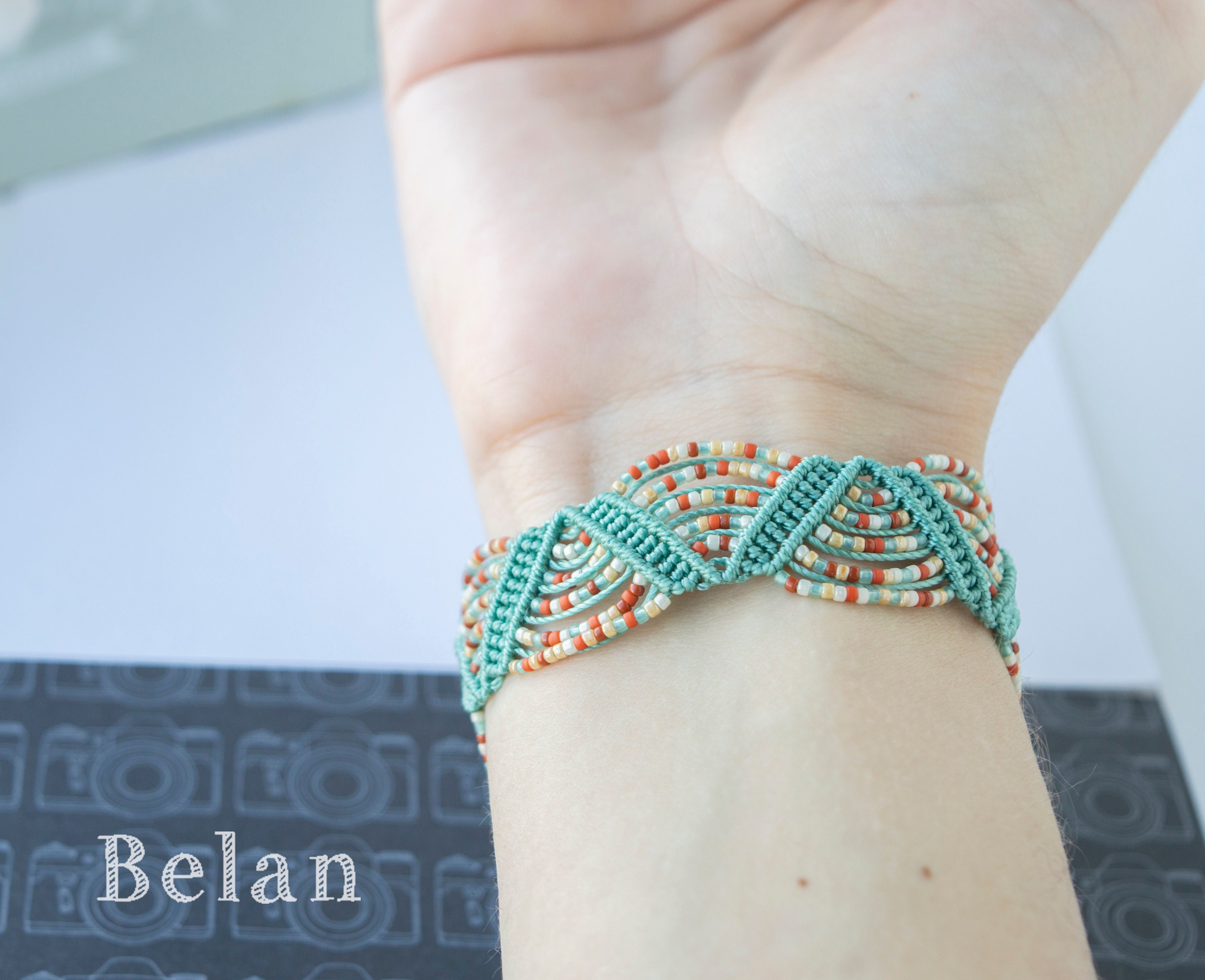 Elegant Macrame Seed Bead Bracelet, Friendship Bracelet, Macrame ...