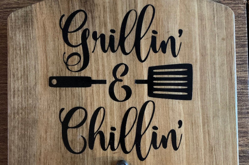 Grillin and ChillIn sign with hooks and bottle opener | Etsy