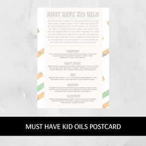 Must Have Kids Oils Postcard | Young Living Essential Oils | Digital Download | Mailer | Recipe Card | Sharable | Printable | Diffuser Blend