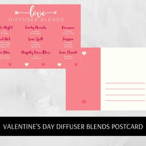 Valentine&#39;s Day Diffuser Blends Postcard | DIGITAL DOWNLOAD | Young Living | Sharable | Printable | Mailer | Young Living Essential Oils |