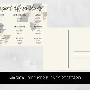 Magical Diffuser Blend Postcard | Gray Abstract Flower | Digital Download | Young Living Essential Oils | Happy Mail Printable | Sharable |