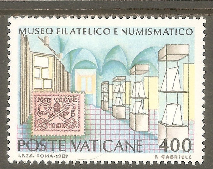 Vatican Philatelic and Numismatic Museum Set of Two Postage Stamps Issued 1987