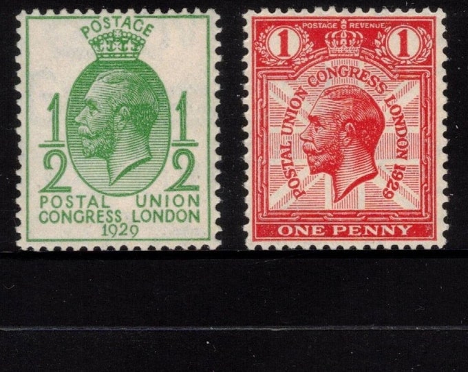 King George V Postal Union Congress Set of Four Great Britain Postage Stamps Issued 1929