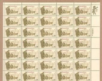 Korean War Veterans Collectible Sheet of Fifty 22-Cent US Postage Stamps Issued 1985