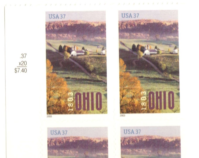 2003 Ohio Statehood Plate Block of Four 37-Cent United States Postage Stamps