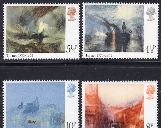 Turner Paintings Set of Four Great Britain Postage Stamps Issued 1975