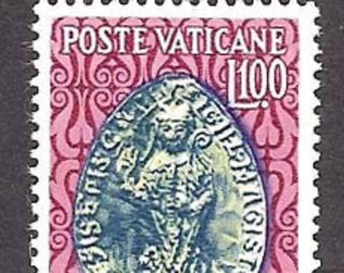 Seal of Peter Lombard Vatican City Postage Stamp Issued 1953