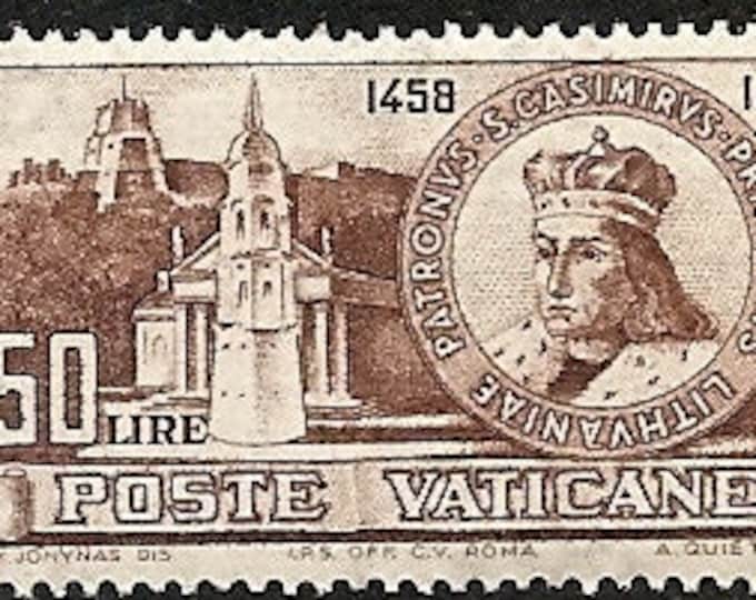 Saint Casimir Set of Two Vatican City Postage Stamps Issued 1959