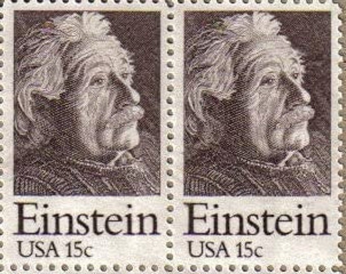 Einstein Block of Four 15-Cent United States Postage Stamps Issued 1979