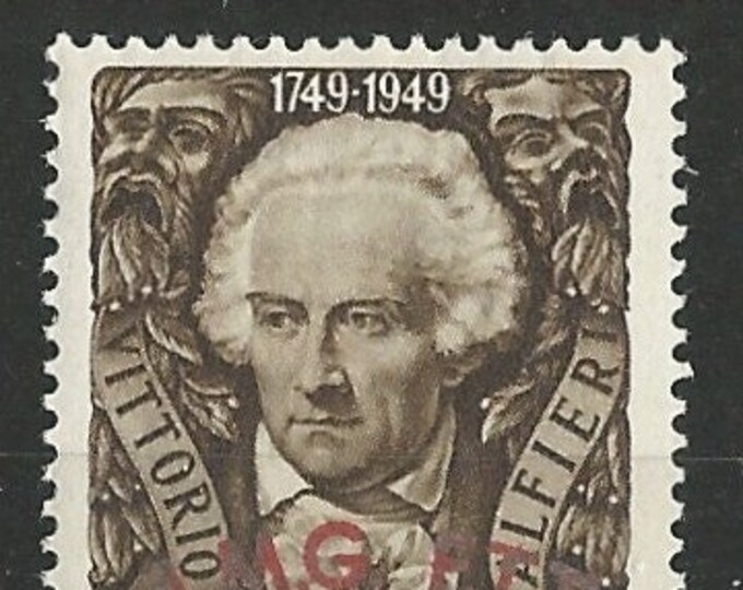 Vittorio Alfieri Trieste Zone A Postage Stamp Issued 1949