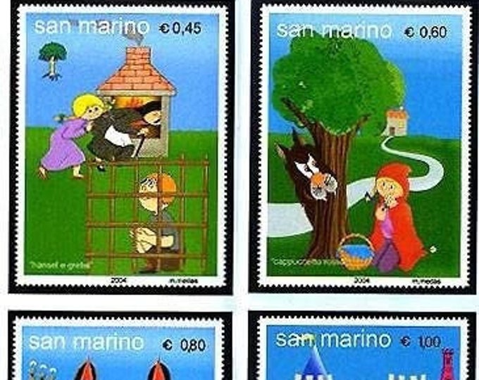 2004 Fairy Tales Set of Four San Marino Postage Stamps Issued 2004