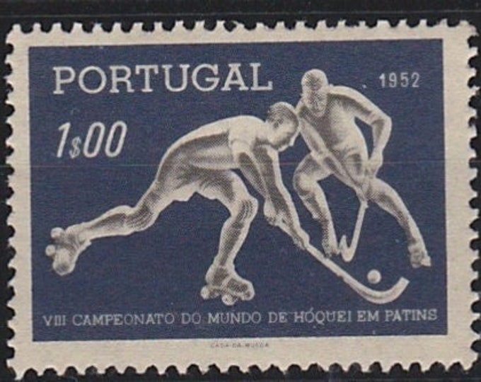 Roller Hockey World Championship Set of Two Portugal Postage Stamps Issued 1952