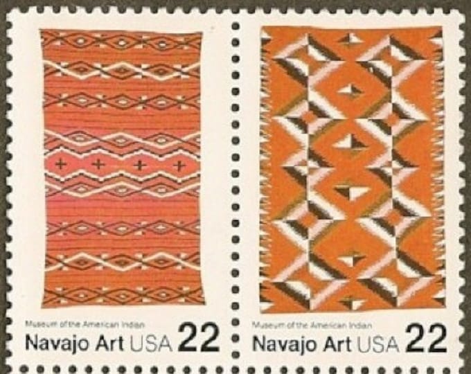 1986 Navajo Blankets Block of Four 22-Cent United States Postage Stamps