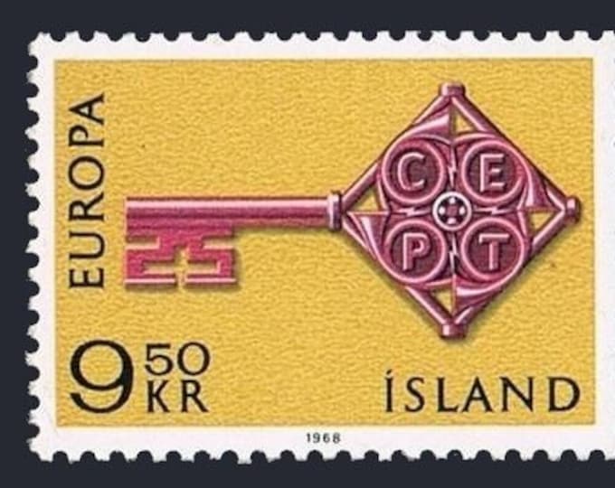 1968 Europa Key Set of 2 Iceland Postage Stamps Mint Never Hinged