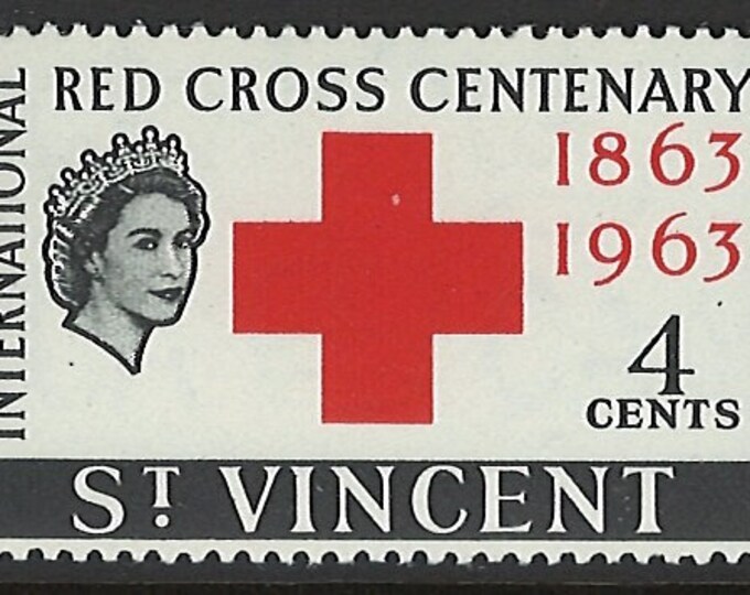 Red Cross Centenary Queen Elizabeth II Set of Two St Vincent Postage Stamps Issued 1963