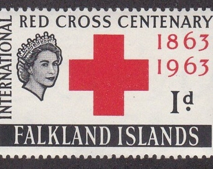 Red Cross Centenary Set of Two Falkland Islands Postage Stamps Issued 1963