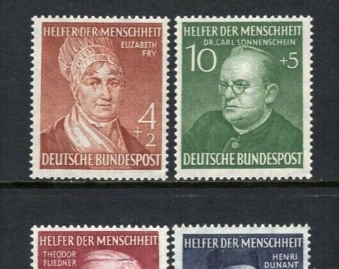 1952 Helpers of Mankind Set of Four Germany Postage Stamps