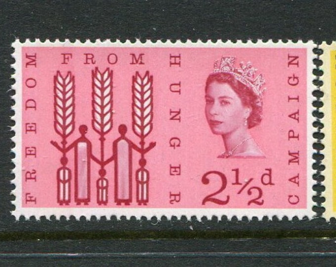 Freedom from Hunger Set of Two Great Britain Postage Stamps Issued 1963