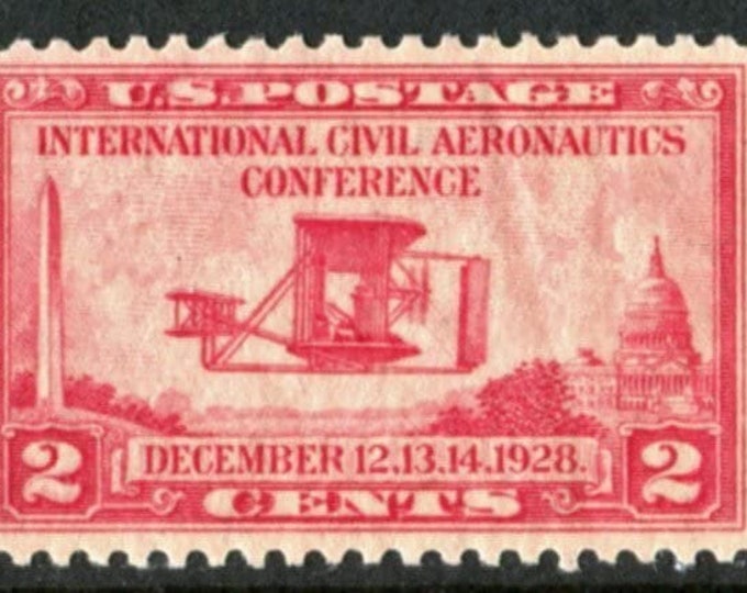 International Civil Aeronautics Conference Set of 2 US Postage Stamps Issued 1928