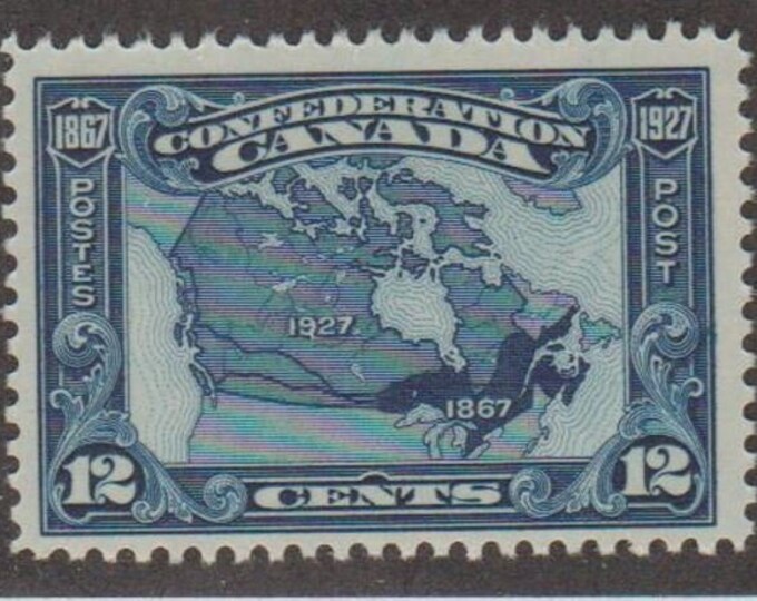 1927 Map Of Canada 12-Cent Canadian Postage Stamp