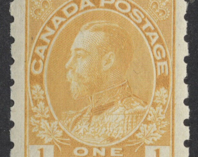 King George V Admiral Pair of Canada One Cent Postage Stamps Imperforate Between Issued 1923