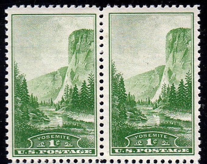 Yosemite National Park Block of Four 1-Cent United States Postage Stamps Issued 1934