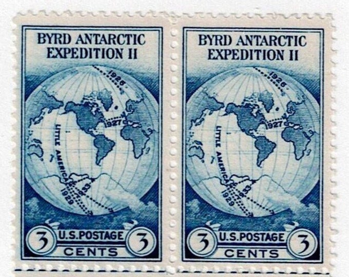 Byrd Antarctic Expedition Block of Four 3-Cent United States Postage Stamps Issued 1935
