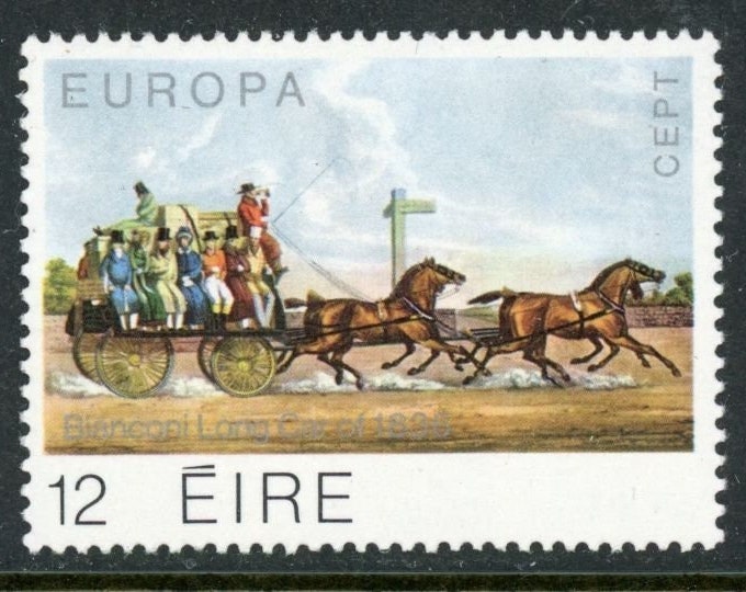 Europa Transportation Set of Two Ireland Postage Stamps Issued 1979