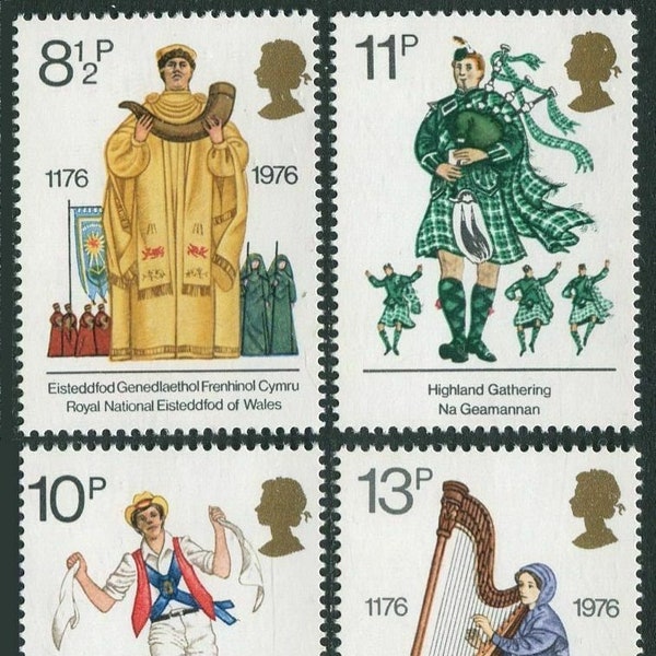 British Cultural Traditions Set of Four Great Britain Postage Stamps Issued 1976