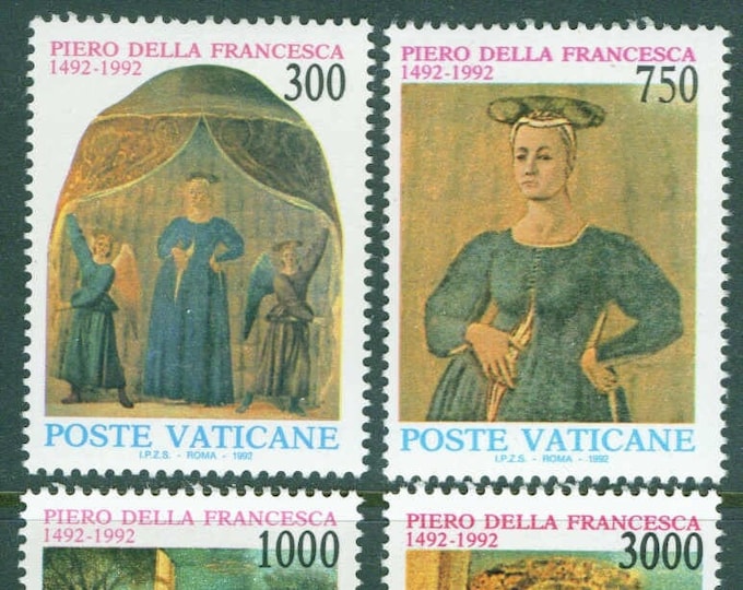 Piero Della Francesca Set of Four Vatican City Postage Stamps Issued 1992