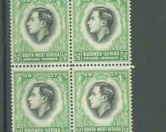 Coronation King George VI Block of Six South West Africa Postage Stamps Issued 1937