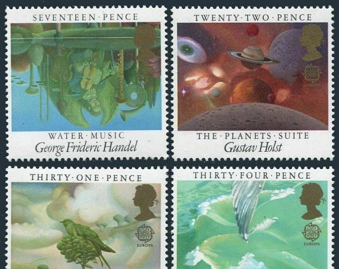 Europa 1985 European Year of Music Set of Four Great Britain Postage Stamps Classical Music Mint Never Hinged