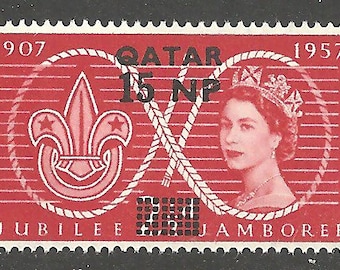 1957 Boy Scouts Set of 3 Qatar Postage Stamps Mint Never Hinged