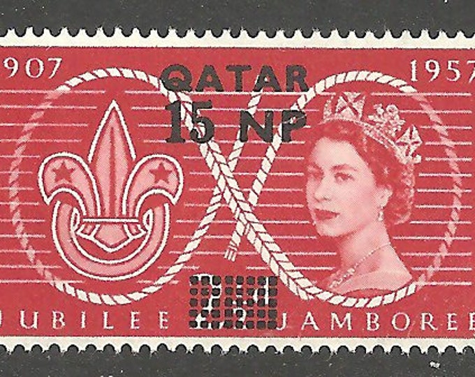 Boy Scouts Set of Three Qatar Postage Stamps Issued 1957