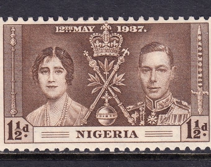 1937 Coronation of King George VI Set of Three Nigeria Postage Stamps