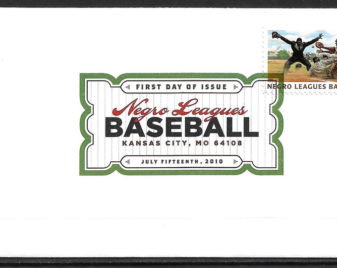 Negro Leagues Baseball Postage Stamp First Day of Issue Cover 2010 Kansas City