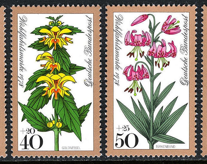 Forest Flowers Set of Four Germany Postage Stamps Issued 1978