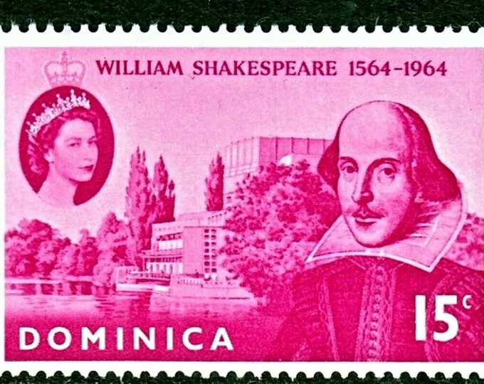 1964 400th Birth Anniversary of William Shakespeare Dominica Postage Stamp Mint Never Hinged