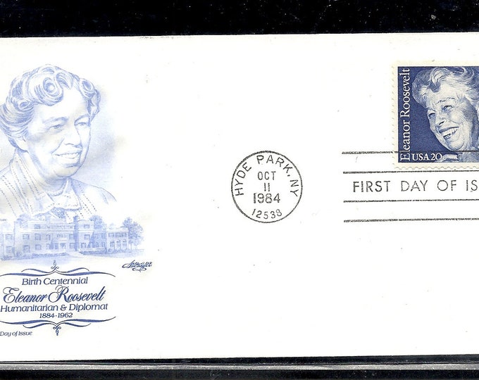 1984 Eleanor Roosevelt Collectible Artmaster First Day Cover Stamp Cachet