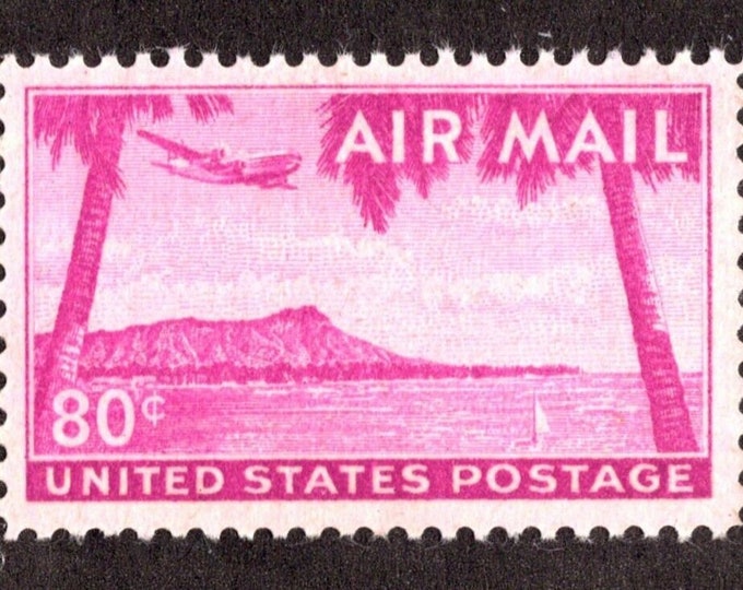 Blue Jet Airliner Booklet of Twelve 7-Cent US Air Mail Postage Stamps  Issued 1958